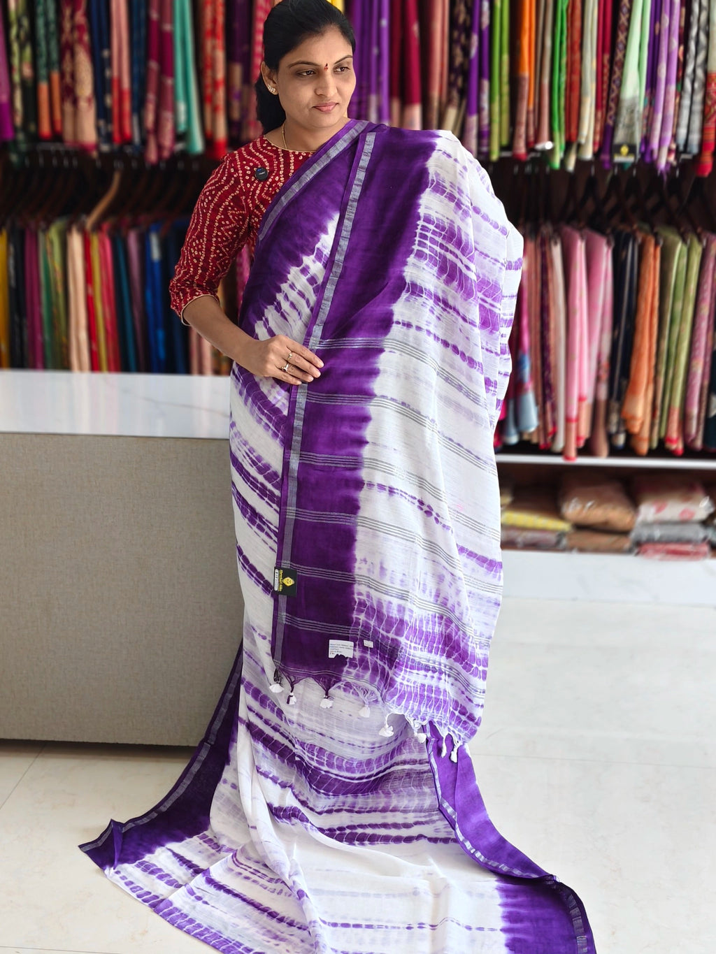 Malai Cotton Shibori print Saree