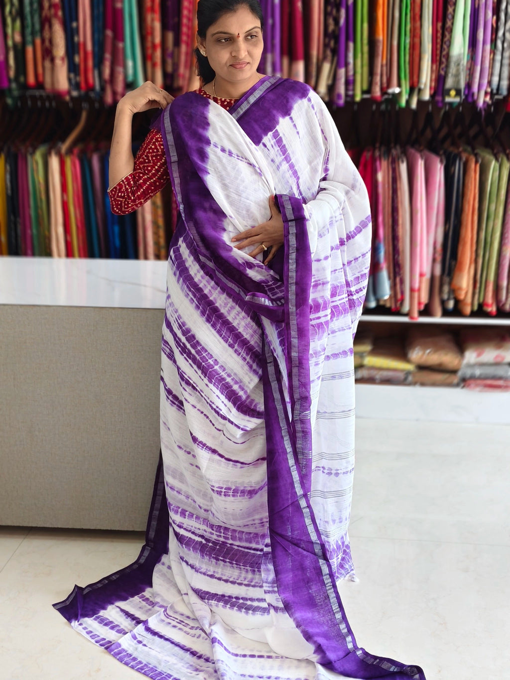 Malai Cotton Shibori print Saree