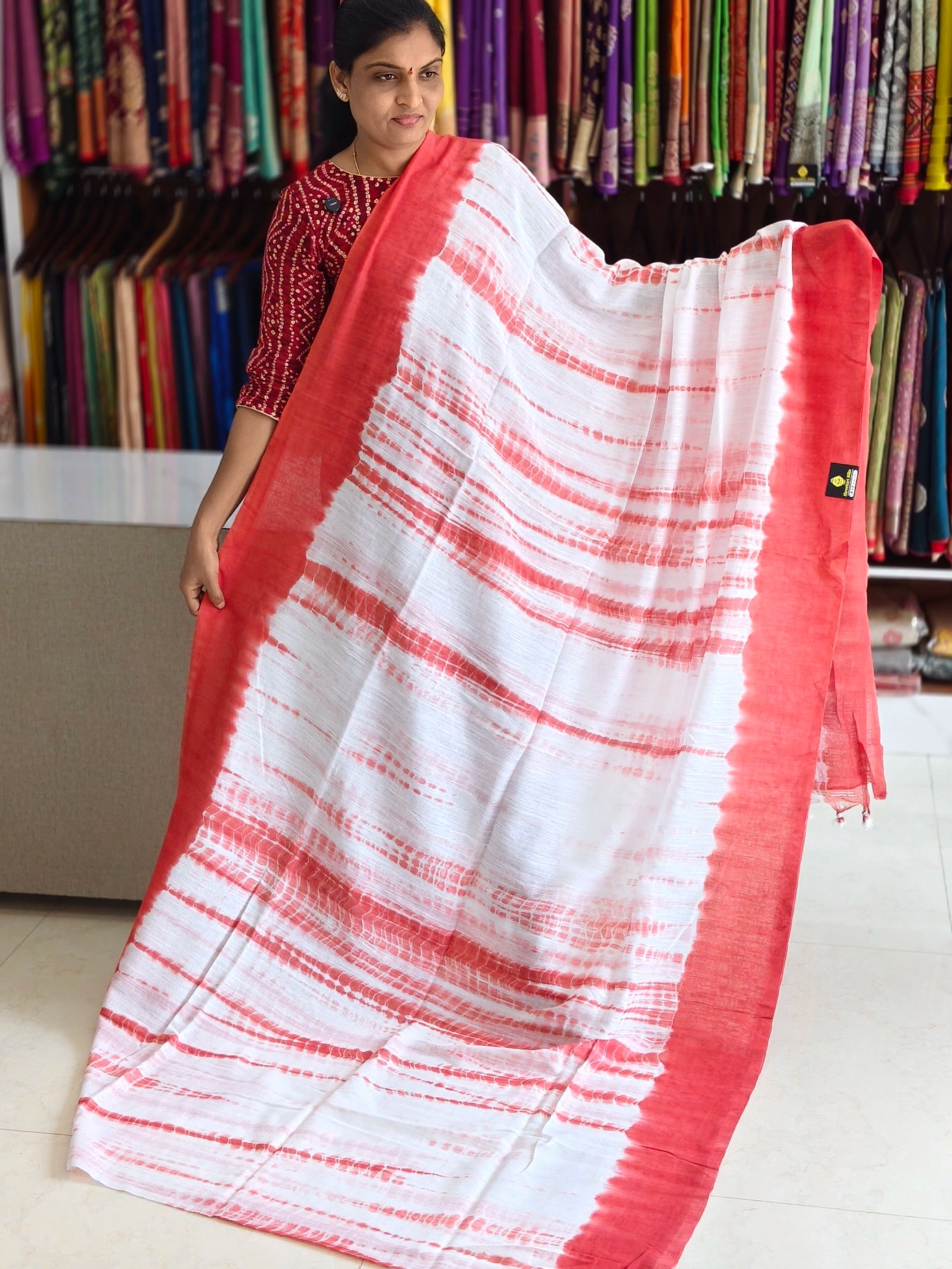 Malai Cotton Shibori print Saree