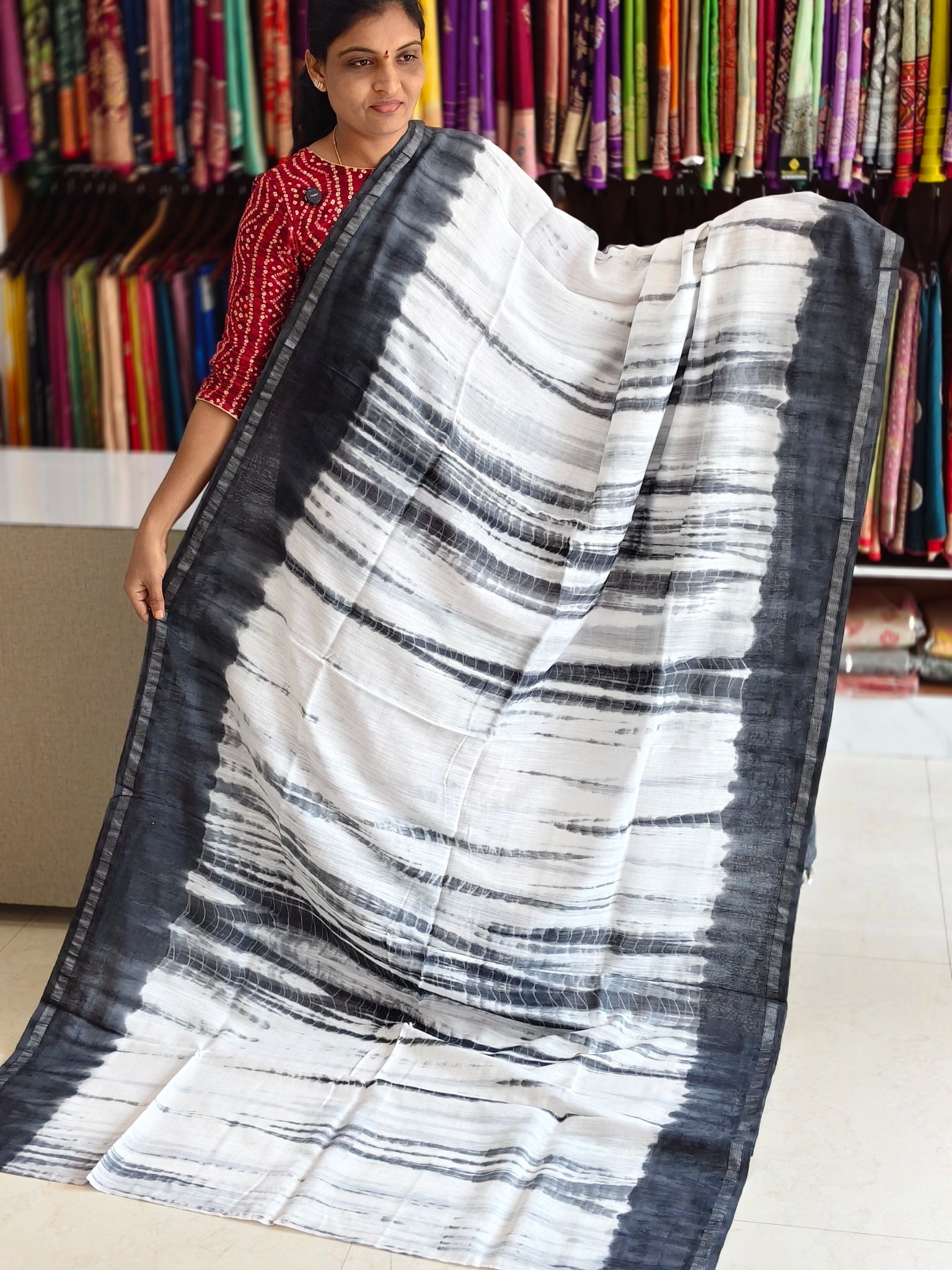 Malai Cotton Shibori print Saree