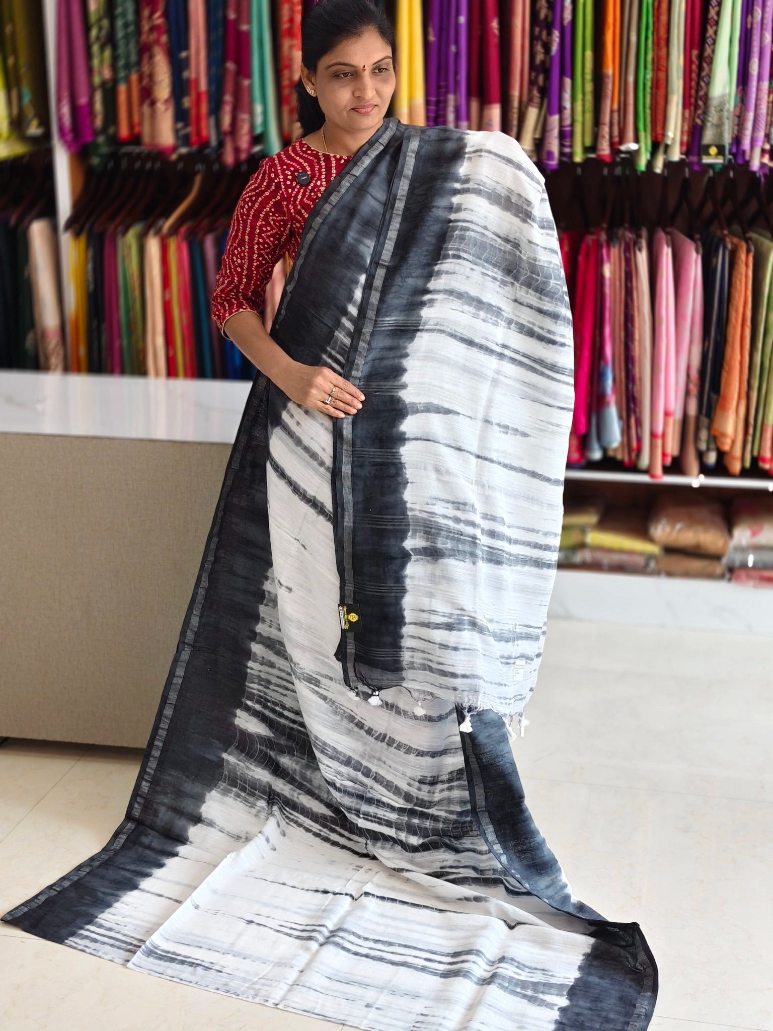 Malai Cotton Shibori print Saree
