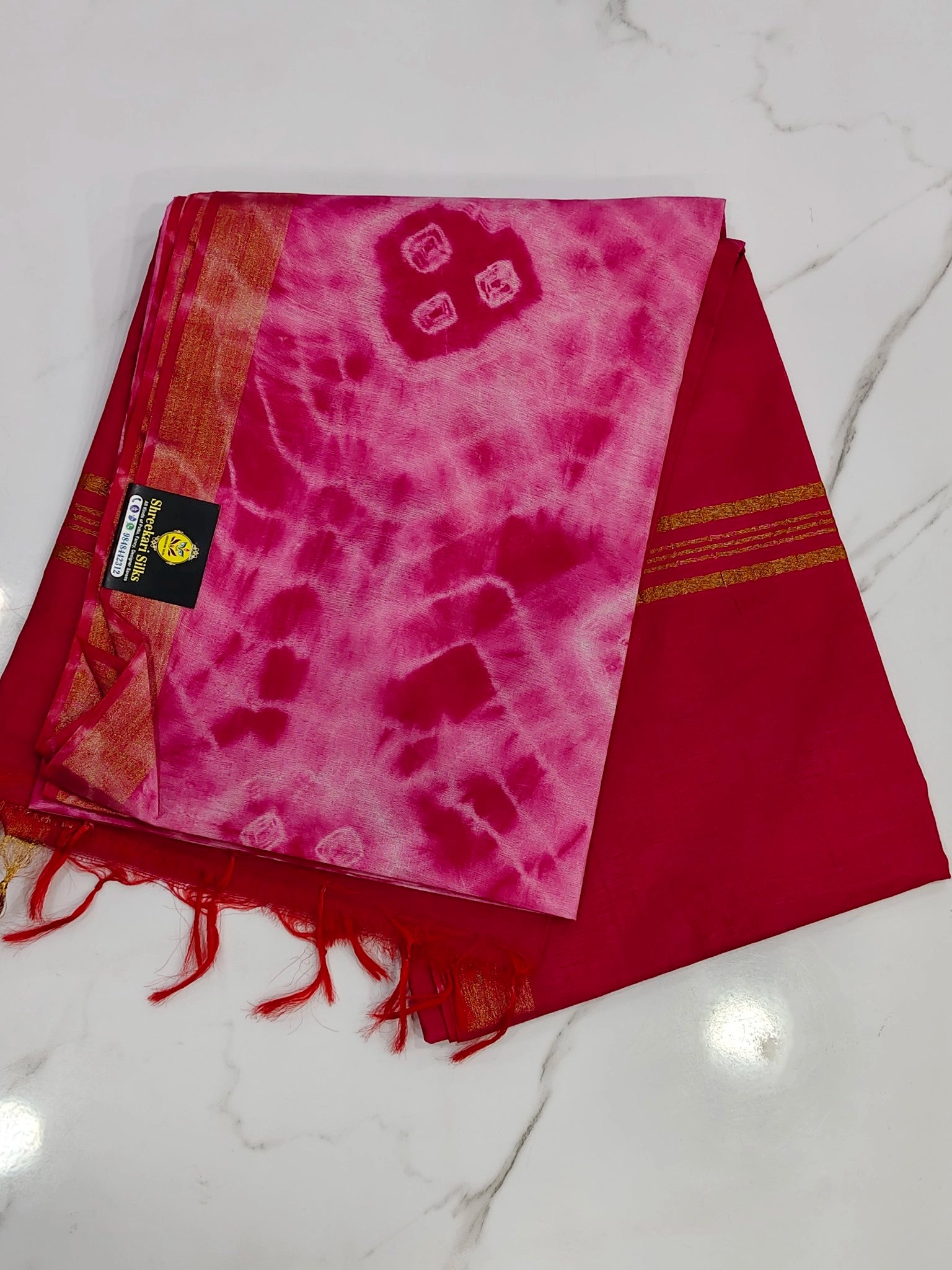 Kolkatha Shibori print with soft cloth saree