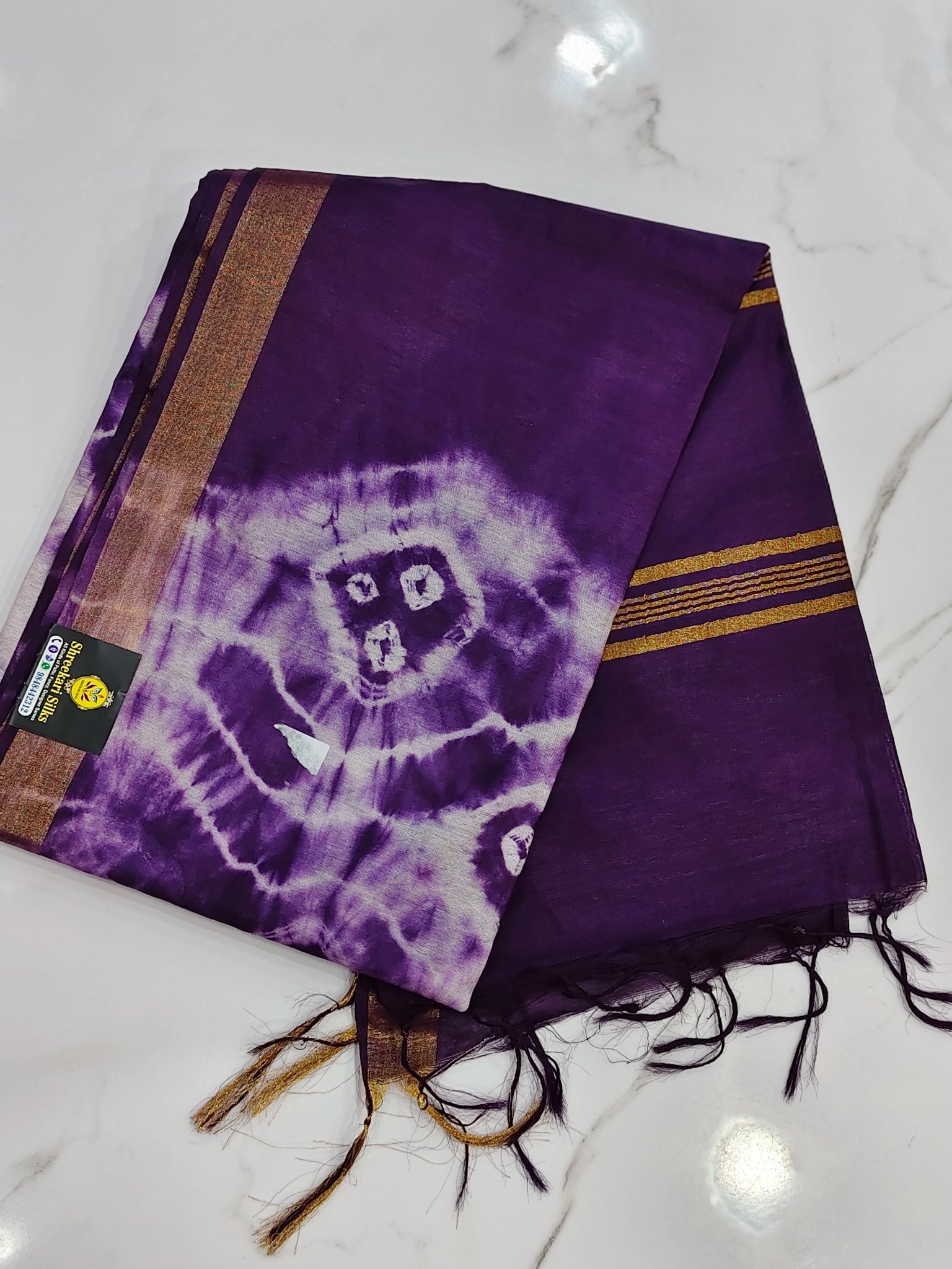 Kolkatha Shibori print with soft cloth saree
