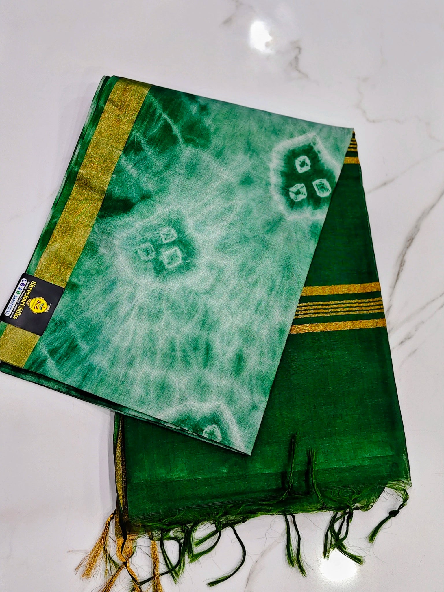 Kolkatha Shibori print with soft cloth saree