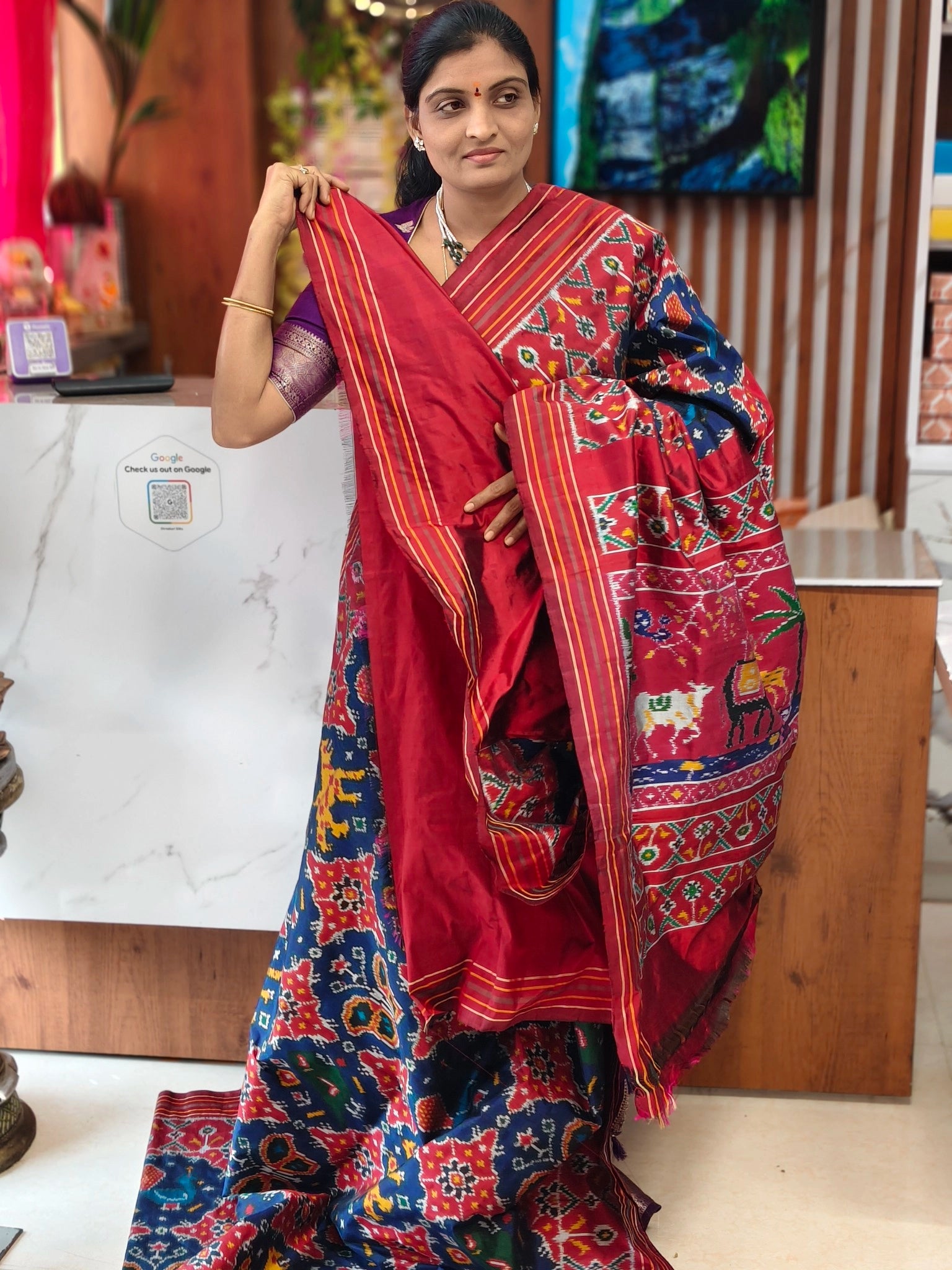 Combodian ikkat patola saree