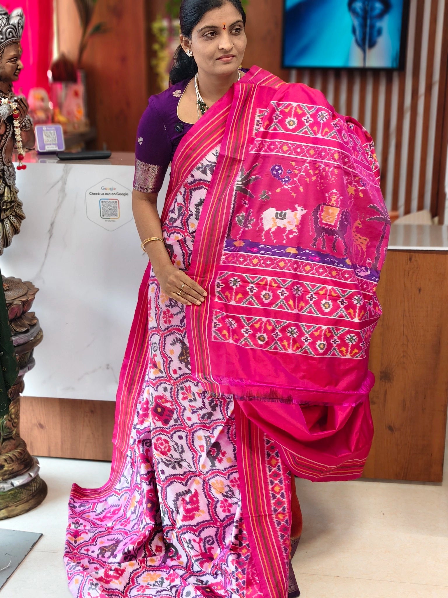 Combodian ikkat patola saree