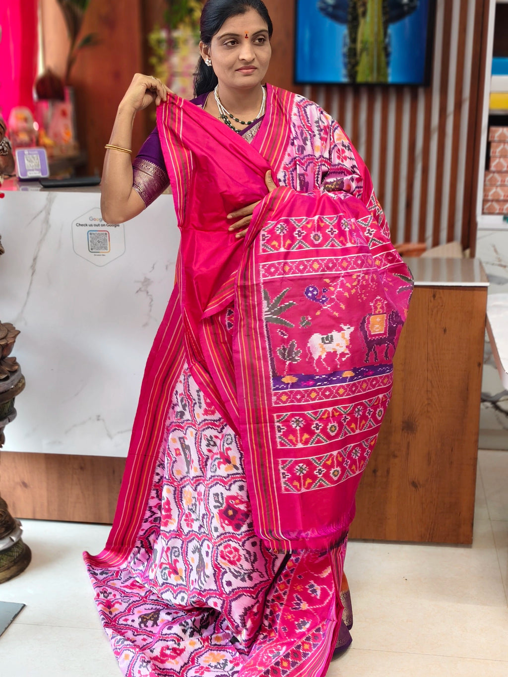 Combodian ikkat patola saree