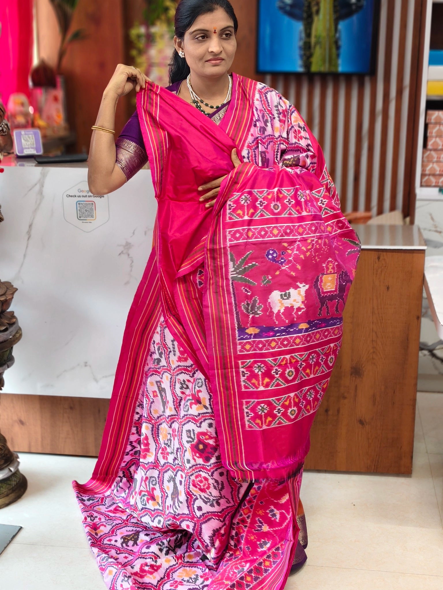 Combodian ikkat patola saree