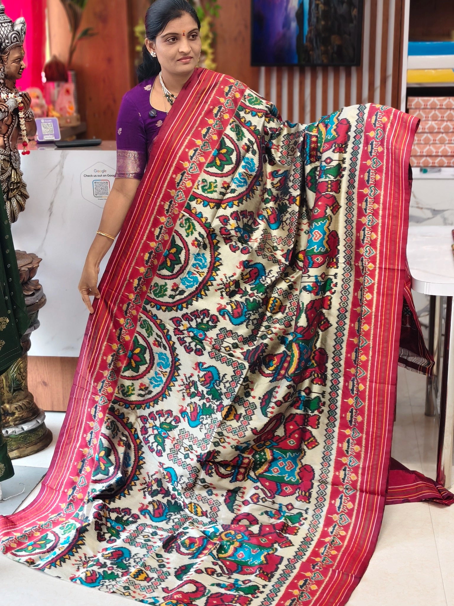 Combodian ikkat patola saree