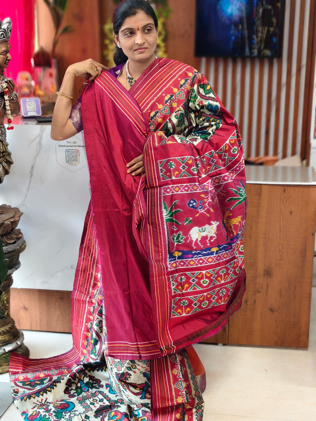 Combodian ikkat patola saree