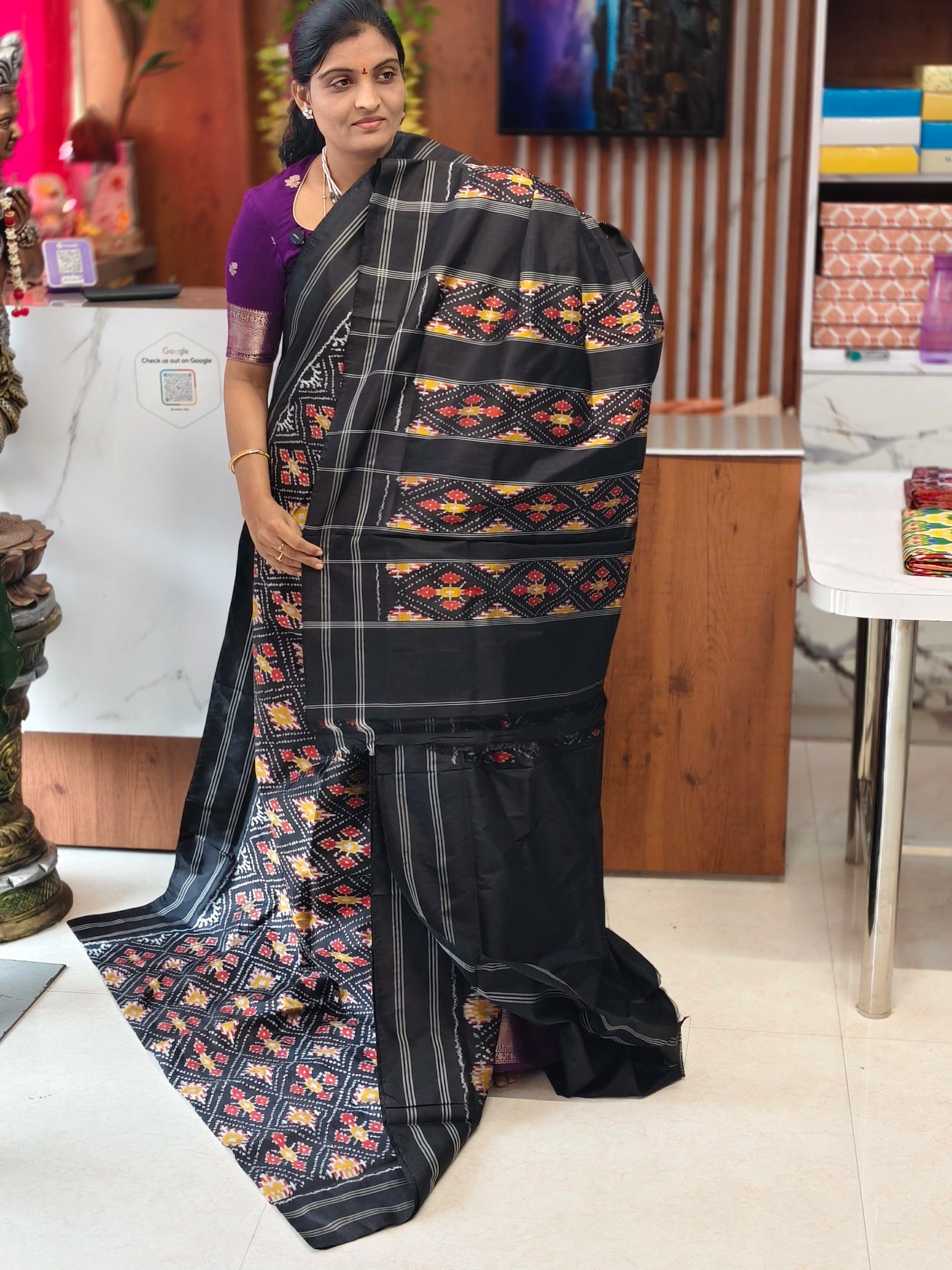 Combodian ikkat patola saree