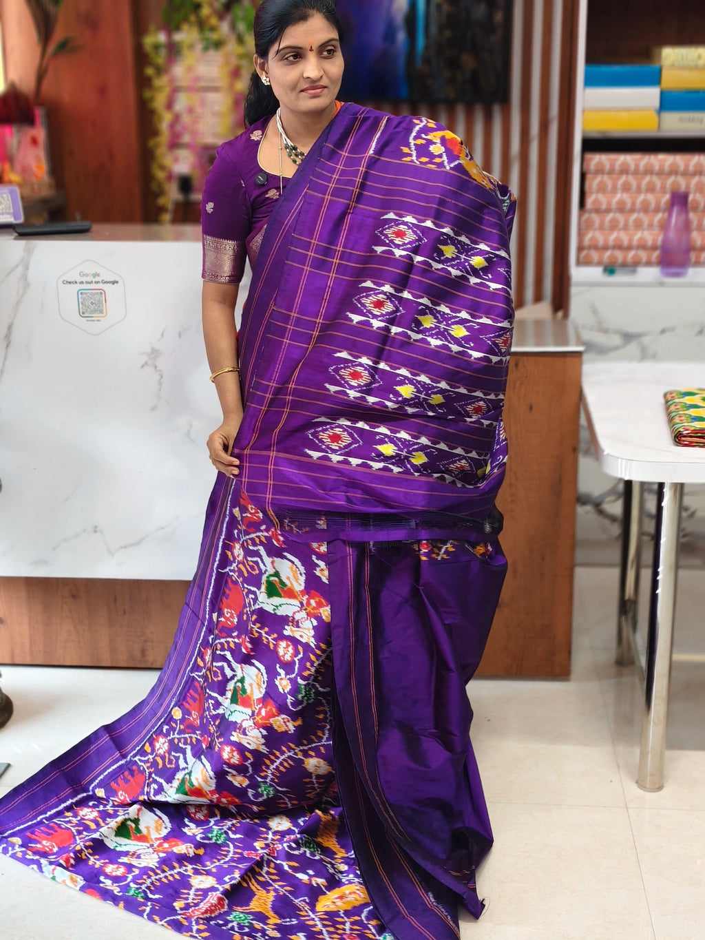 Combodian ikkat patola saree