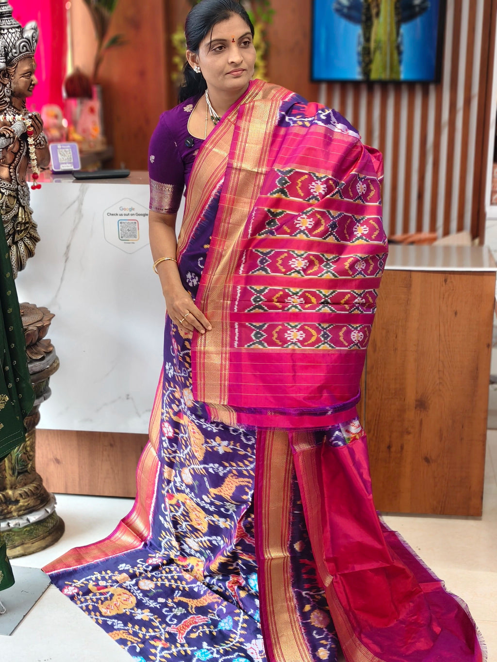 Combodian ikkat patola saree
