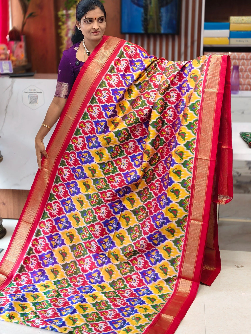 Combodian ikkat patola saree