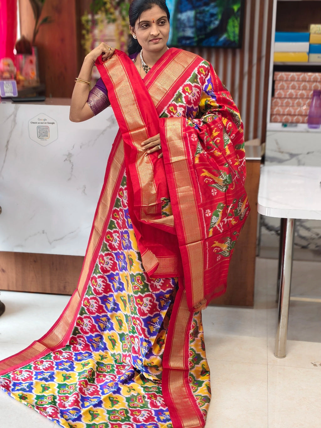 Combodian ikkat patola saree