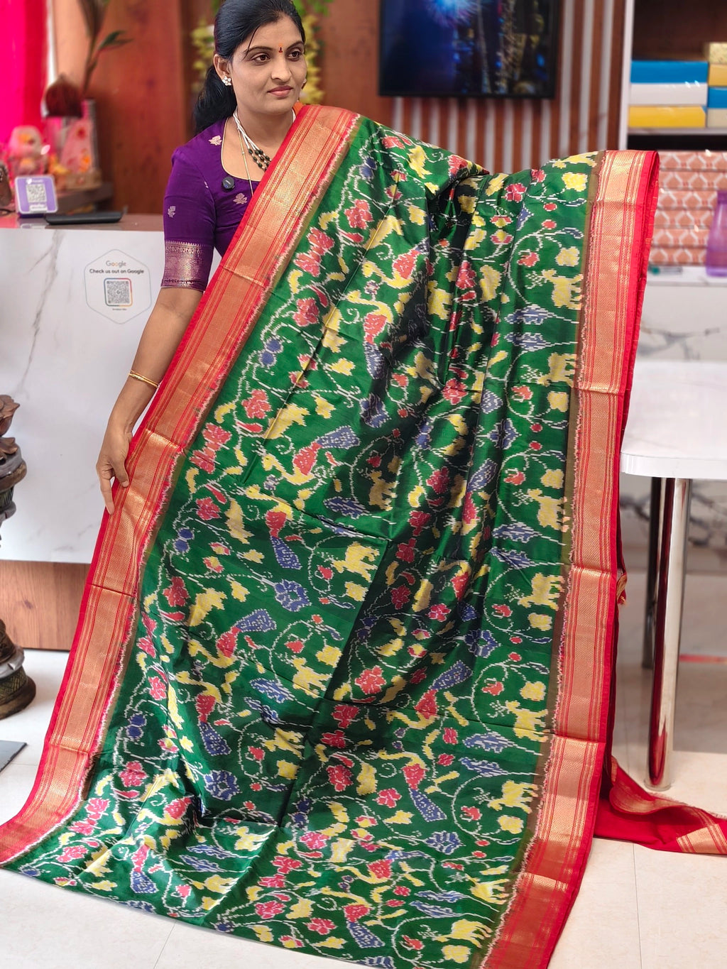 Combodian ikkat patola saree