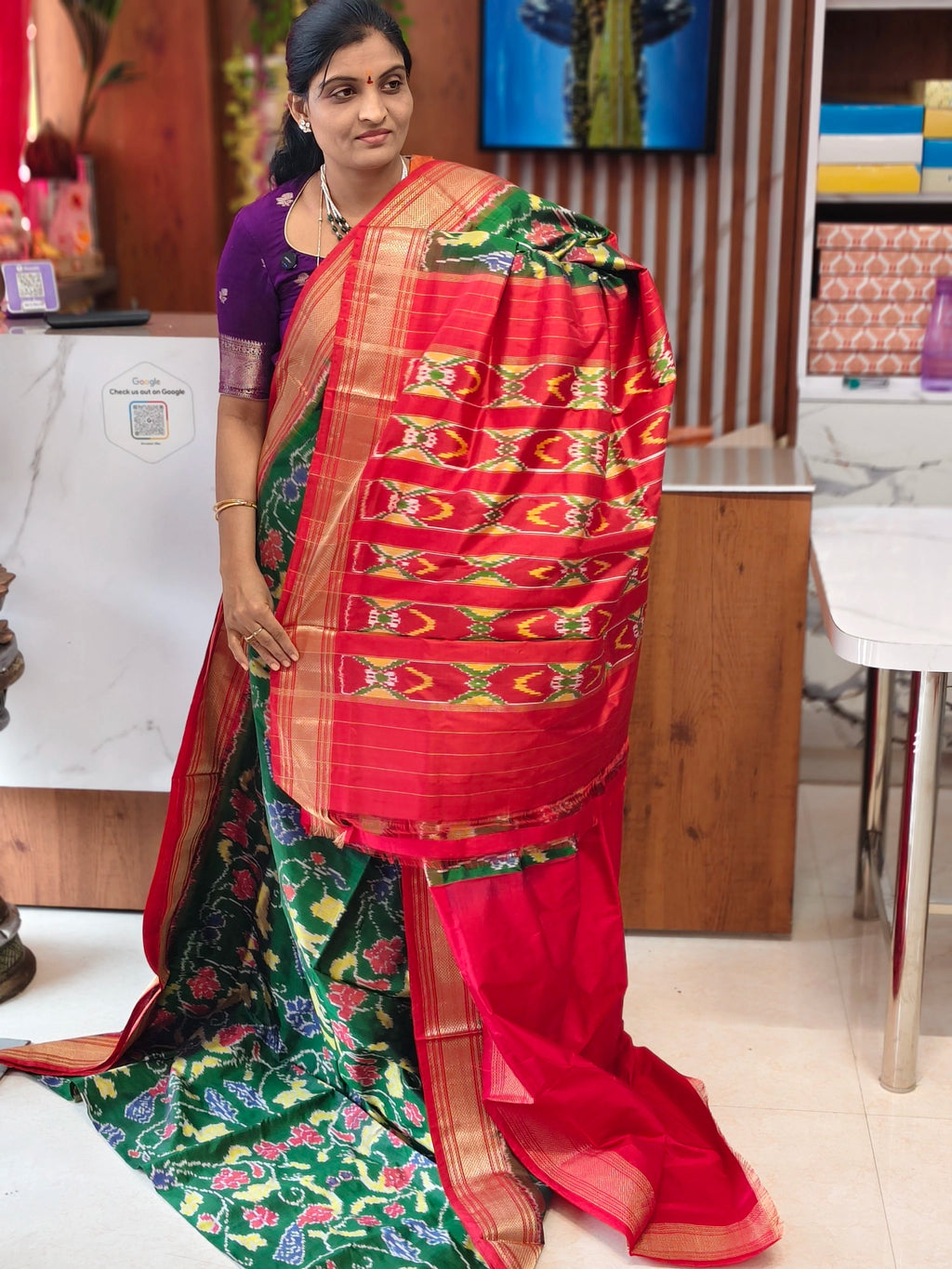 Combodian ikkat patola saree
