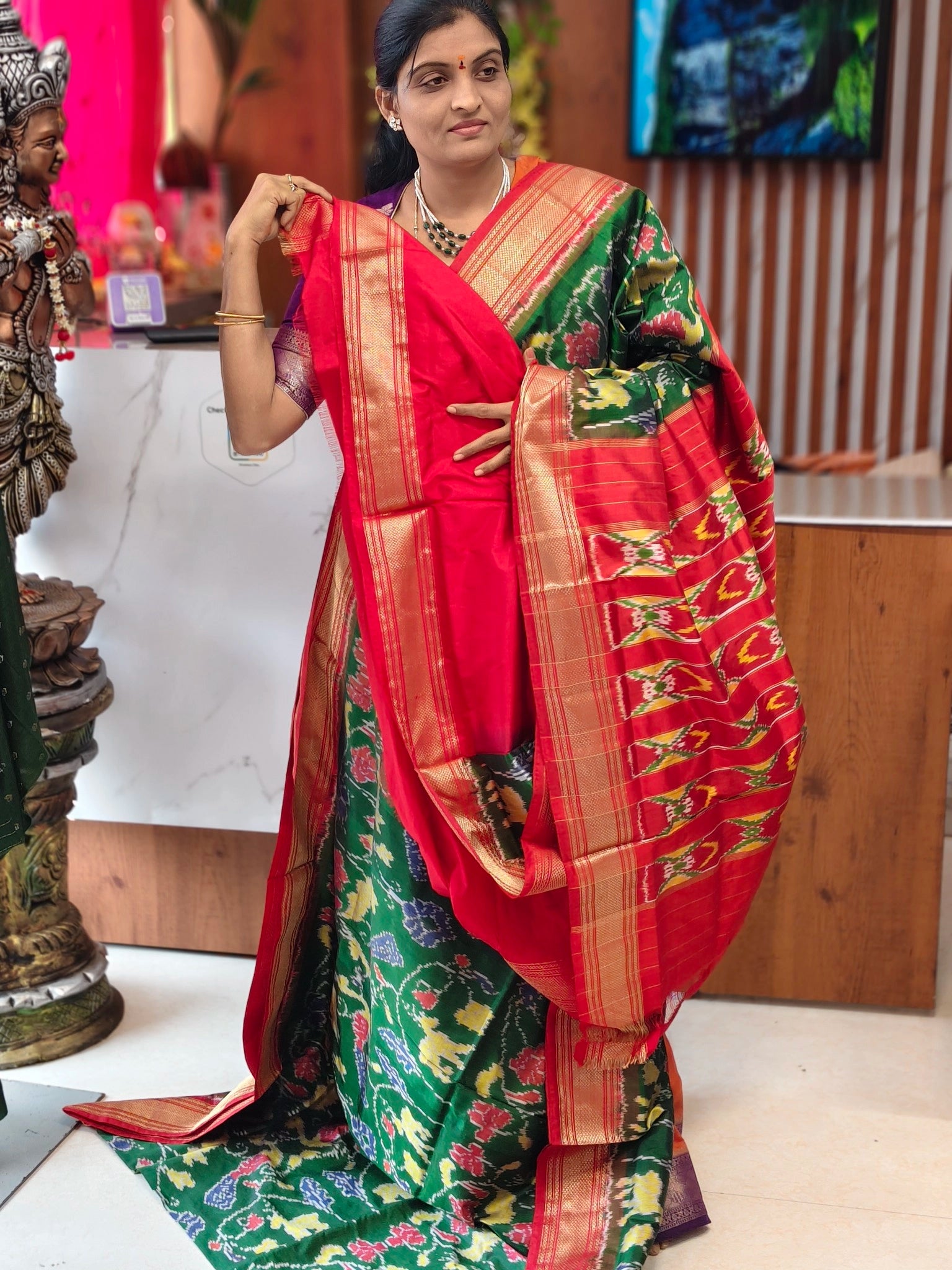 Combodian ikkat patola saree