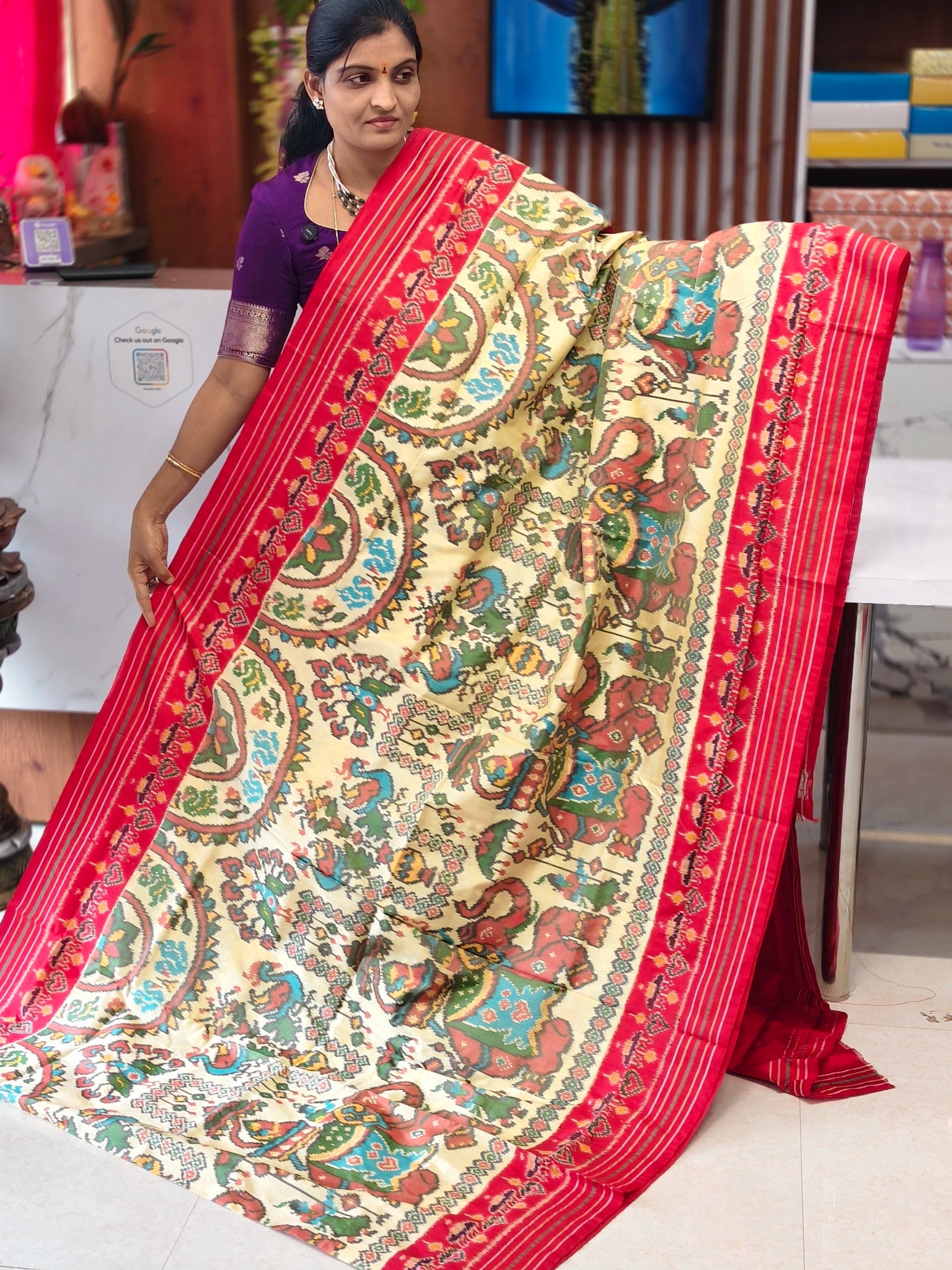 Combodian ikkat patola saree
